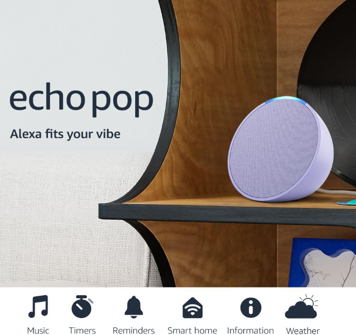 Amazon Echo Pop parlante inteligente y compacto con sonido definido y Alexa